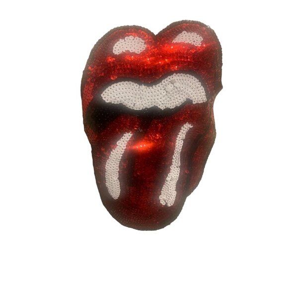ROLLING STONES SEQUINED RED TONGUE T-SHIRT - Picture 2 of 3
